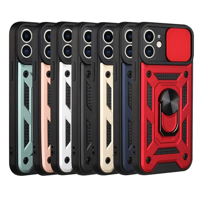 Cover Hybrid Shockproof Kickstand Ring Protective Cover Phone Case For iPhone 11 12 13 14 Pro Max with Ring Holder Lens Cover
