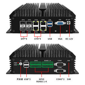 Atomo di Computer industriale senza ventole a bassa potenza C3758 C3808 4 xi226 2.5G LAN + 4x X553 SFP porta ottica PC incorporato RS485 COM GPIO SIM - Product Image 1