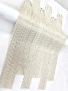 Russian Virgin Thin Invisible Genius Weft Hair Extensions in the <strong>Stock</strong> Lightest Color Double Drawn <strong>Human</strong> Hair Genius Weft - Product Image 3