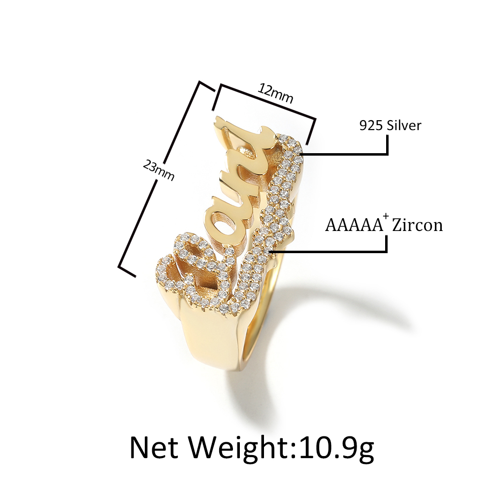 Gold S925 Silver+CZ Heart