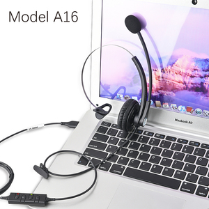 Auriculares con cable y cancelación de ruido para ordenador y PC, audífonos de un solo oído con conector USB y micrófono para centro de llamadas - Product Image 4