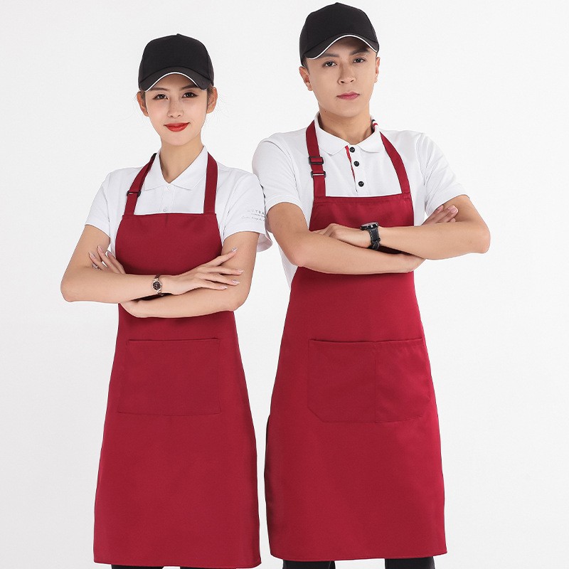 178 wine red halter apron thick version