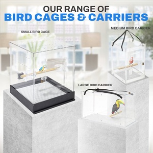 Grande boîte à oiseaux en acrylique transparente personnalisée Cage de transport d'oiseau bricolage Cage en acrylique pour <span class=keywords><strong>hamster</strong></span> lapin perroquet à vendre - Product Image 4