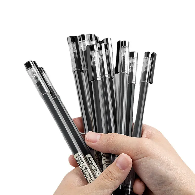 ปากกาเจลสำหรับสำนักงาน,ปากกาหมึกคาร์บอนสีดำ0.5มม. ความจุขนาดใหญ่ปากกาเจลสำหรับนักเรียนสอบและลายเซ็น