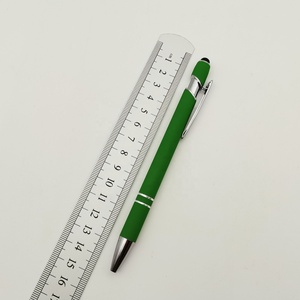 中国Ningbo 2 in 1多機能グリーン広告金属ボールペンカスタムソフトタッチスタイラスペン - Product Image 2