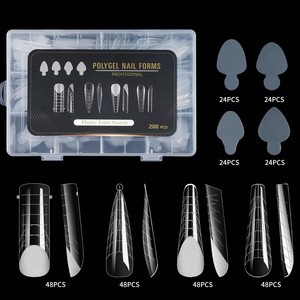 288Pcs/Box Dual Forms Set Nails Quick Building Poly Nail Gel Mold with Silicone French Stickers for Nail Extension <strong>Tips</strong> - Product Image 2