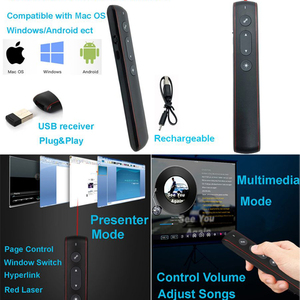 2 stampi-puntatore presentatore per apparecchiature di presentazione con controller di controllo del Volume ricaricabile USB presentatore Wireless PPT - Product Image 5