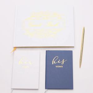 Groothandel Goudfolie Hardcover Bruiloft Gast Geloften Boek Cadeau Set - Product Image 4