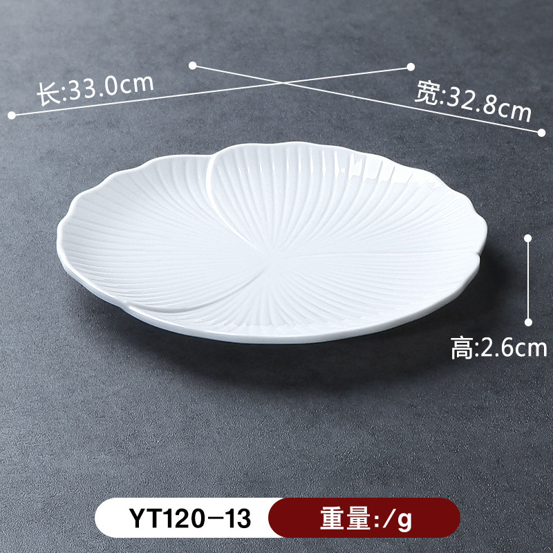 YT120-13 Plato de Estambres Florales, Blanco para Banquete de Estado