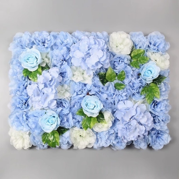 Punto azzurro cielo bianco + foglia 40x60 cm