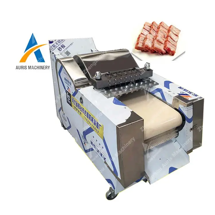 Automatic chicken fish meat cubes dicer cutter steak rib cutting machine