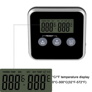CE RoHS LFGB termometro digitale per alimenti con funzione di temperatura e timer termometri per carne per cucinare termometro per frigorifero - Product Image 6