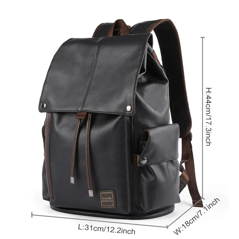 Черная сумка из искусственной кожи, рюкзак для подростков, сумка для ноутбука, женский рюкзак, мужские рюкзаки на заказ, дорожный рюкзак