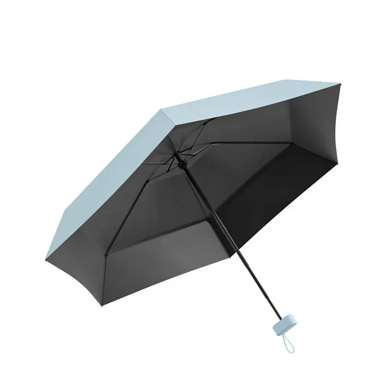 Guarda-chuva super leve com 5 dobras, proteção UV, mini guarda-chuva de bolso compacto com cápsula