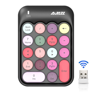 AJAZZ迷你2.4G无线数字键盘黑色数字键盘外部圆形键盘有线Usb用于财务会计 - Product Image 1