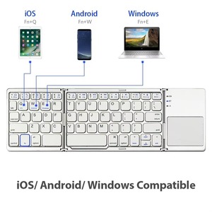 Teclado plegable inalámbrico delgado y versátil de alta calidad con panel táctil: recargable y compatible con varios sistemas para dispositivos móviles - Product Image 6