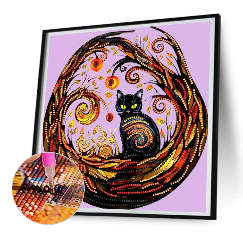 Decoraciones para el hogar, diamantes de imitación en forma especial, bordado de diamantes, arte, Luna, Gato Azul, taladro, 5d, pintura de diamantes DIY