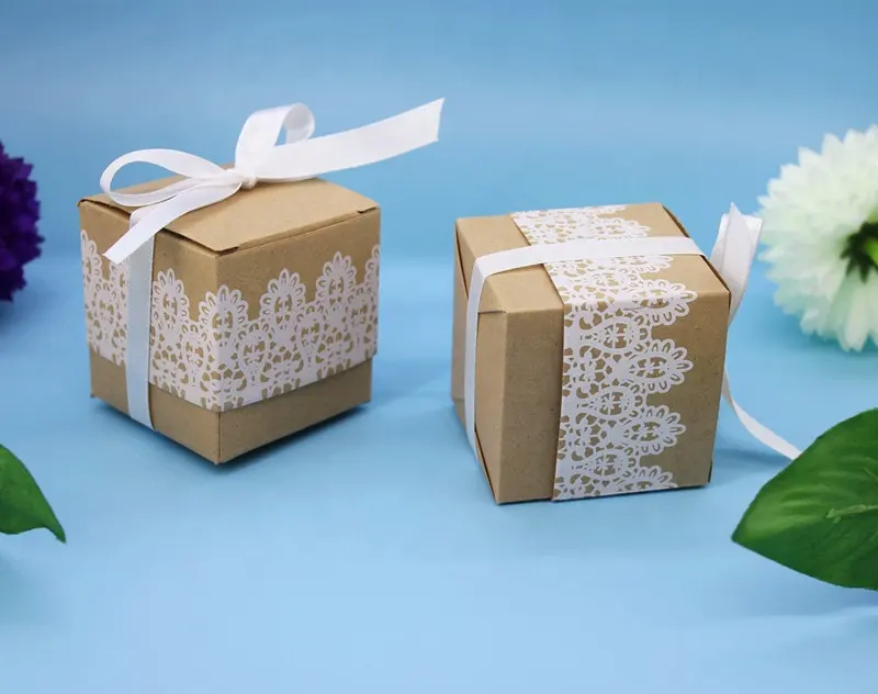 Caixa de papel para presente, caixa de papel para doces para aniversário e casamento