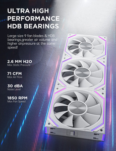 Ventiladores Asiahorse RGB para carcasa de PC Ventiladores de refrigeración ARGB de alto rendimiento de 120mm con funcionamiento silencioso y control PWM - Product Image 3