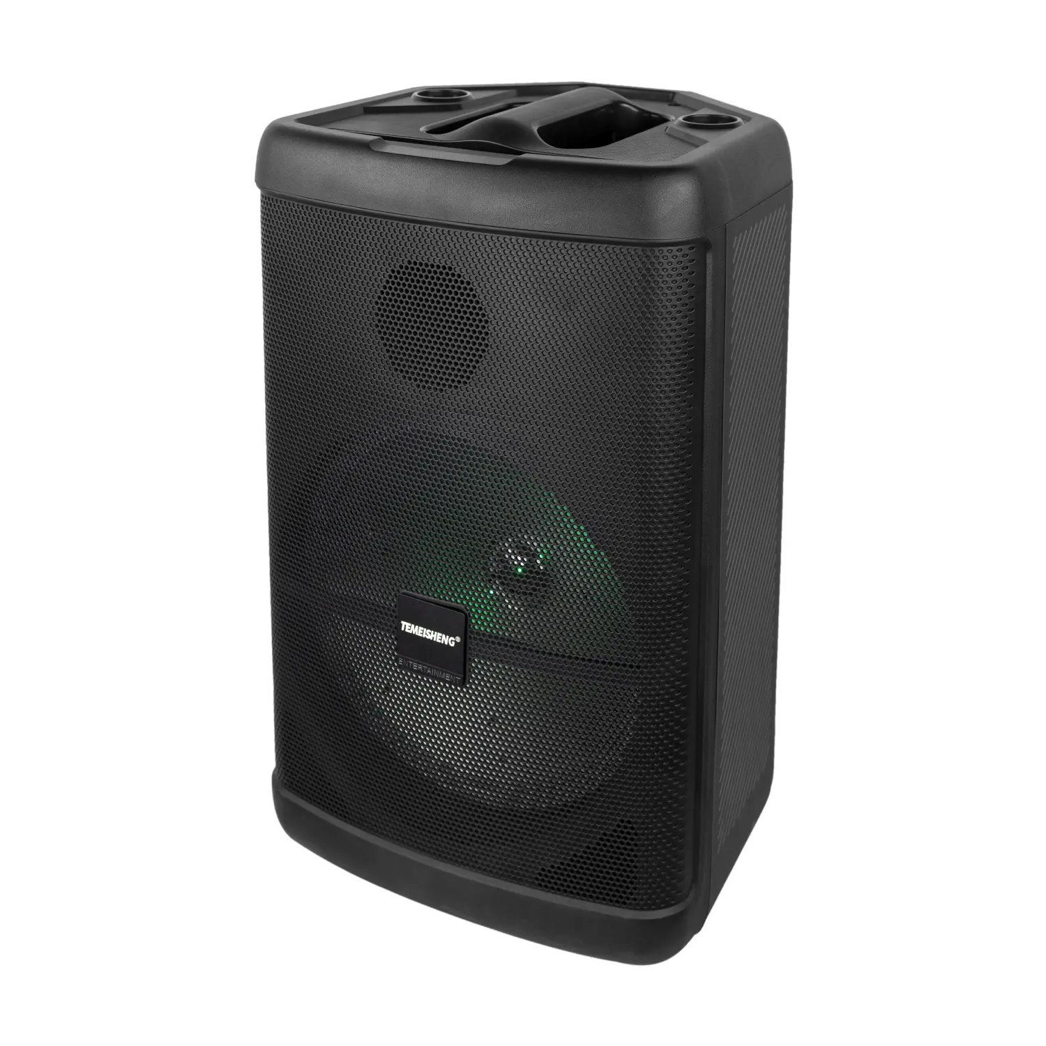 8-Inch 2-Way Portabel PA Speaker dengan Built-In Baterai Isi Ulang, 1 Kabel Mic, Bluetooth, USB, SD Card Reader, Lampu LED