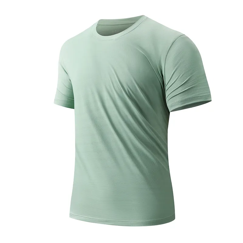 Kaus olahraga nyaman ventilasi kualitas tinggi logo khusus cepat kering kaus pria poliester multi Warna
