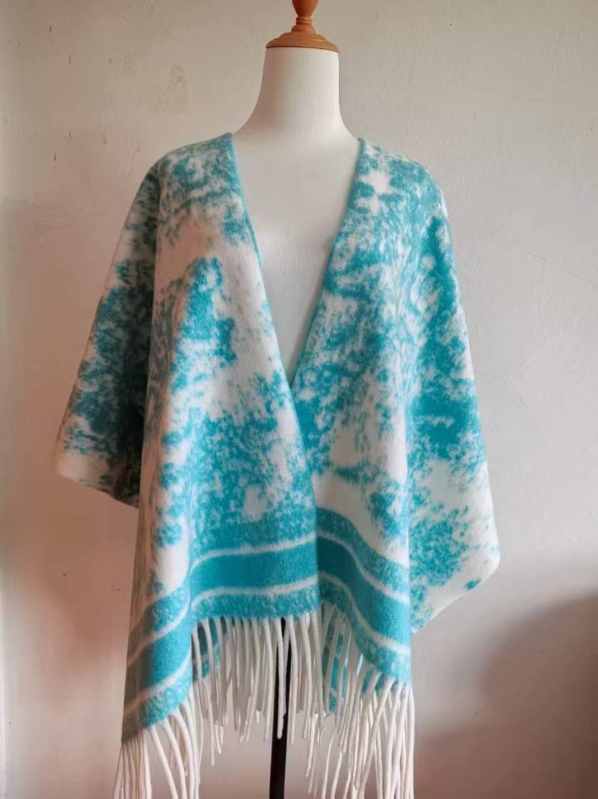 Peinture à l'encre-bleu lac-135*160cm