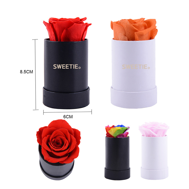 1 Rose dans la boîte ronde