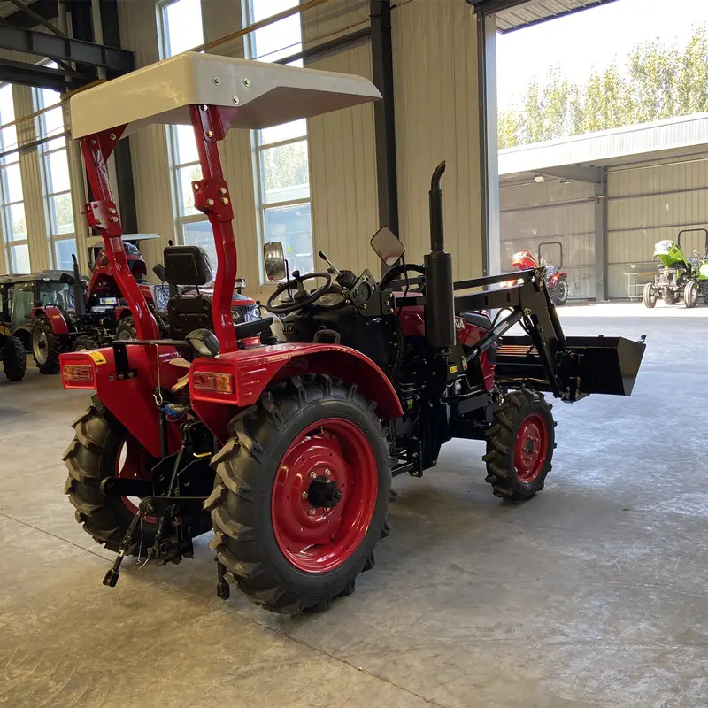 Tractor certificado por epa, motor diésel, mini tractor de techo pequeño 4x4 con cortacésped