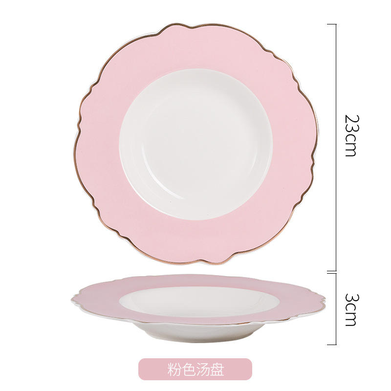 สีชมพู-จานซุป9นิ้ว