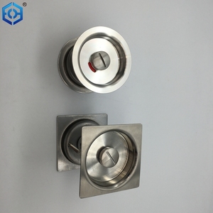 Silver Round Privacy Sliding Pocket Door <strong>Lock</strong> <strong>with</strong> Color <strong>Coded</strong> Indicator Function - Product Image 6