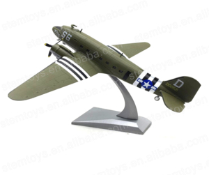 Unisex 1/100 Scale Alloy Diecast C-47 DC3 Transport Aircraft <strong>Model</strong> Kit Kids' Toy with Wheels Fighter Playing Toy - Product Image 2