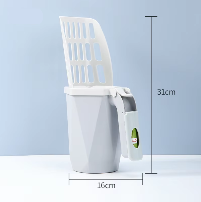 Handle-mounted garbage bag version-grey