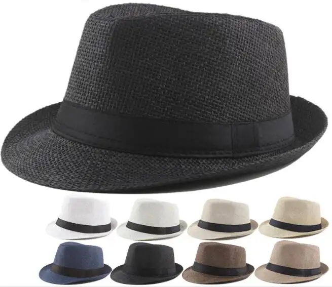 Multi Color Cheap Summer Panama Fedora Hats Custom Band logo Jazz borsalino trilby hat