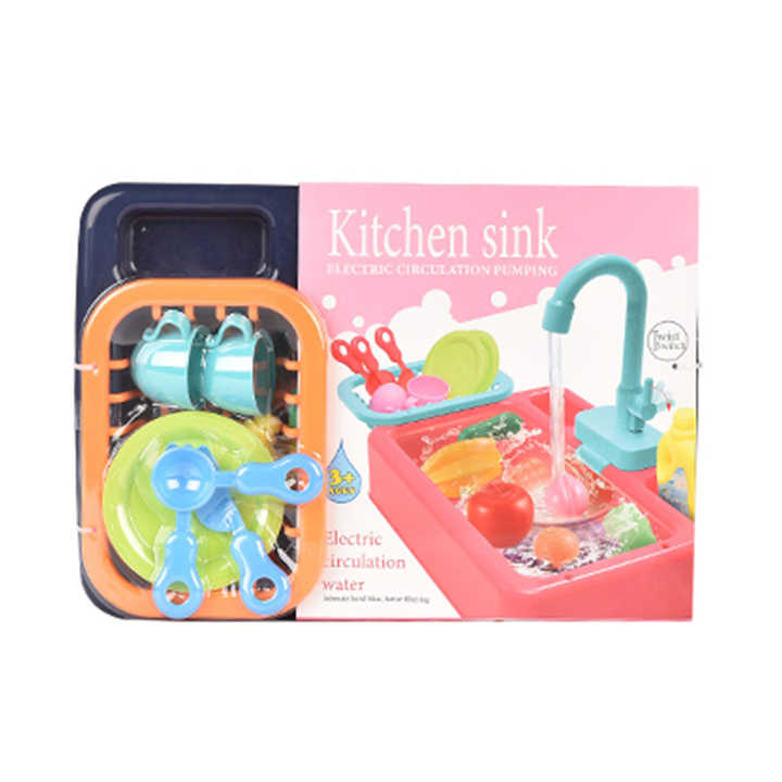 Pretend Play Electric Tableware Game Kitchen Sink Toy