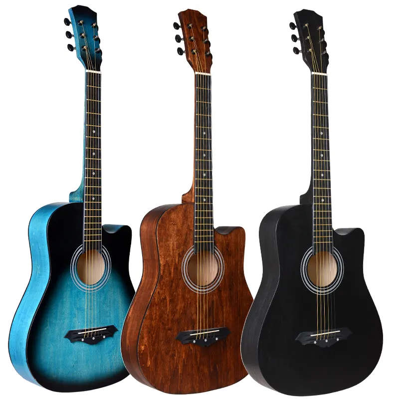 Akustik Guitare 6 dize müzik aletleri acemi maun akustik gitar 38 inç akustik gitar