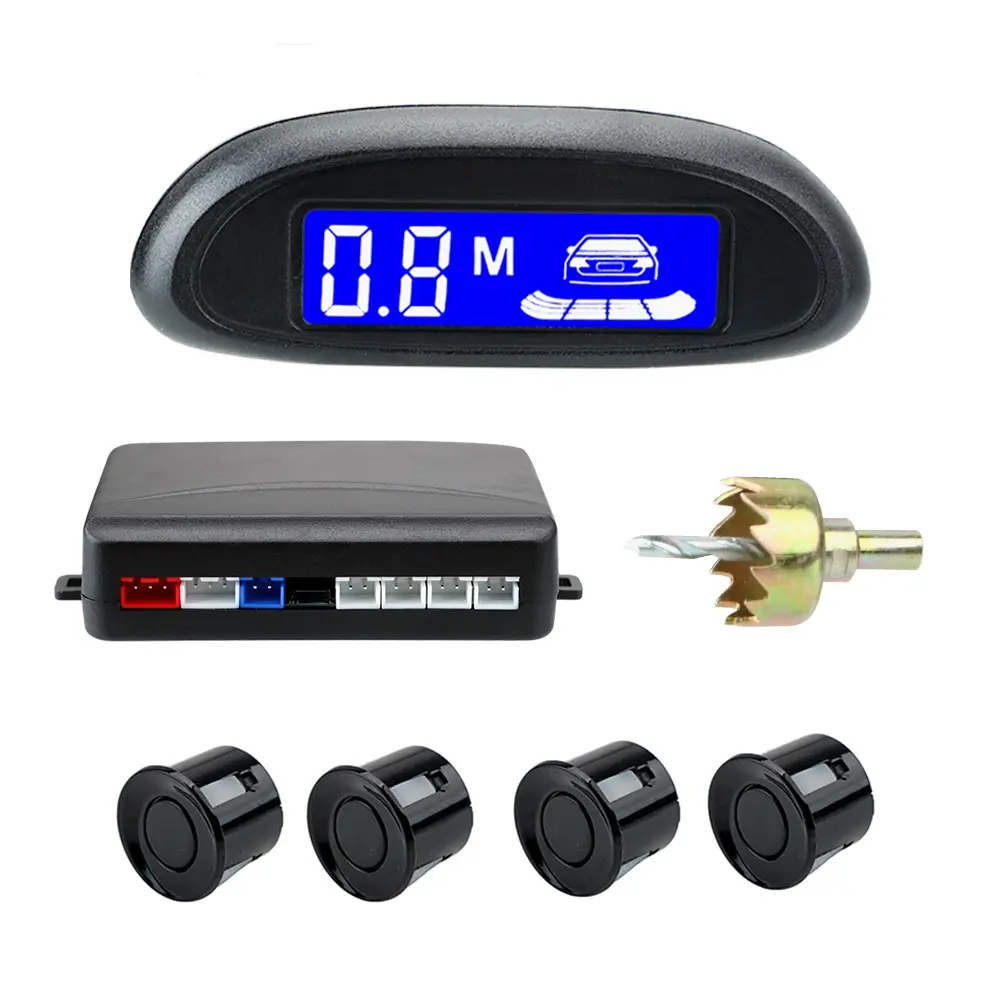 Sistema de Radar de marcha atrás automático para coche, Sensor de aparcamiento LCD Parktronic, 12V DC, Detector de sonido