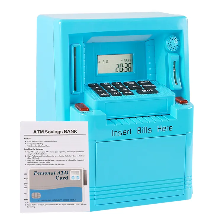 Distributore automatico salvadanaio per soldi veri bambini bancomat salvadanaio con password