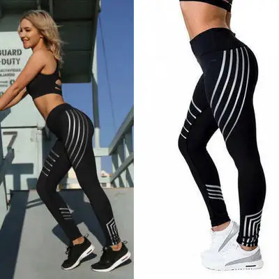 Cinta reflectante con estampado de arcoíris para mujer, mallas de Yoga, pantalones de yoga, leggings de Fitness para gimnasio, venta al por mayor