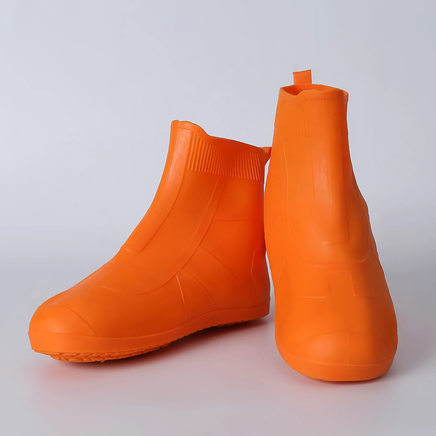 女性のための長い再利用可能な厚い靴カバー再利用可能な防水フラットカバーシューズの上の卸売女性シリコン雨