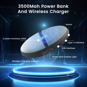 ワイヤレス充電3500mAhUSBとType-C双方向充電グローイングロゴを備えたカスタムビジネスギフトパワーバンク - Product Image 5