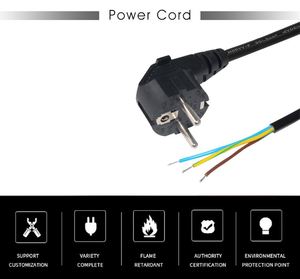 Vde güç kablosu açık uç tipi f-güç Kema Keur uzatma kablosu 220V Cee 7/7 Schuko fiş elektrik bakır tel - Product Image 3