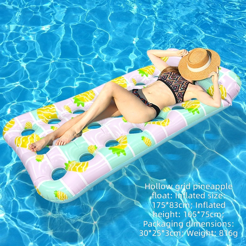 green new pineapple hole plaid-inflatable floating row