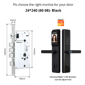 Electronic Tuya Wifi Bluetooth Biometric Fingerprint Magnetic Card Password Smart Lock with HD Camera for Aluminum Alloy Door - Product Image 3