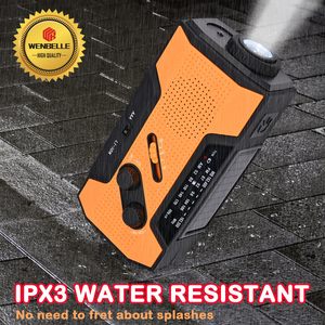 Portable Emerncy <strong>LED</strong> Display Weather Flashlight with USB Function <strong>Wind</strong> <strong>up</strong> Hand Crank Solar FM Radio AM Band Internet Radio - Product Image 3