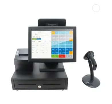 TPV Terminal POS de escritorio de doble pantalla de 15 pulgadas todo en uno PC pos caja registradora EPOS AIO PUNTO DE VENTAS