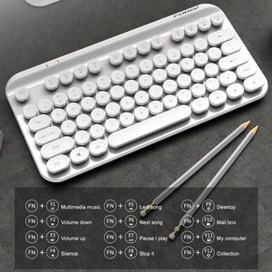 Teclado de estilo Retro Punk para videojuegos, tapete de teclas redondas con USB y receptor de 2,4g, precio de fábrica - Product Image 3