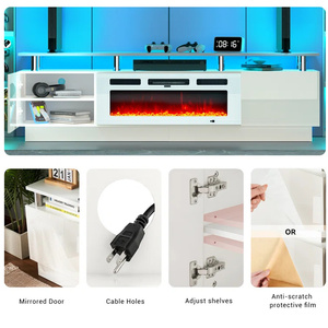 70 ''<span class=keywords><strong>TV</strong></span> đứng cho <span class=keywords><strong>TV</strong></span> lên đến 80'' với Lò sưởi điện và có thể điều chỉnh kệ - Product Image 3