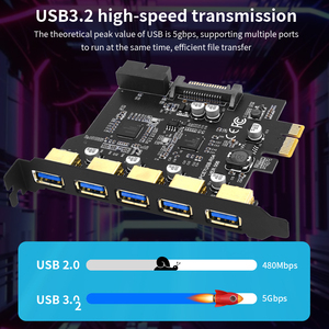 Scheda di espansione PClE a 5 porte USB3.2 + 19in D720201 D720210 controllo Master 5Gbps USB 3.2*5/19pin interfaccia per gli utenti di Computer - Product Image 2