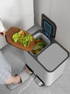 Allogogo 9 + 9L paslanmaz çelik ayak pedalı çöp tenekesi banyo mutfak çöp sıralama çöp çöp kutusu için çöp kutusu - Product Image 2