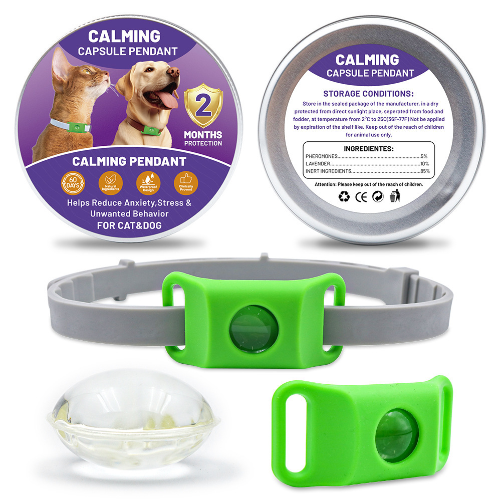 Vert 1 boucle 2 capsule 1 anneau pour chien en silicone